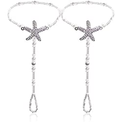 Pearl Ankle Chain, Barefoot Sandals with Starfish