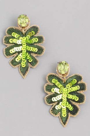 Green Leaf Earring
