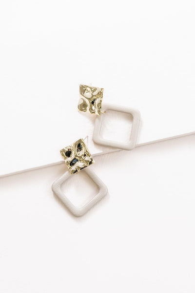 Metal Leather Earrings