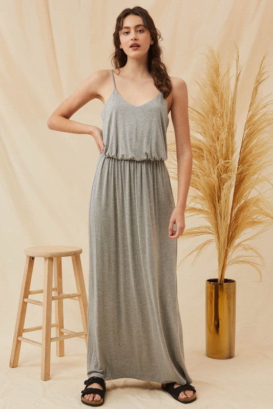 Gray Wash Maxi Dress