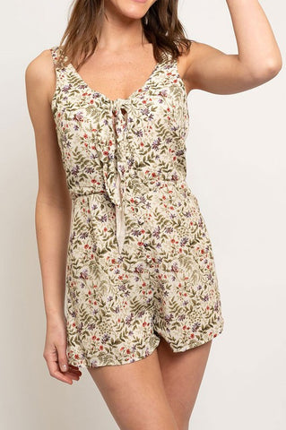Sleeveless Flower Romper