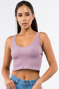 Ribbed Cropped Tank Top