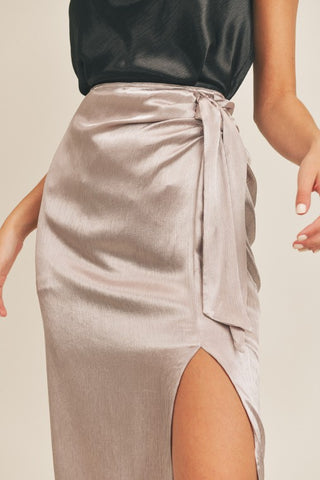 Front Tie Midi Skirt