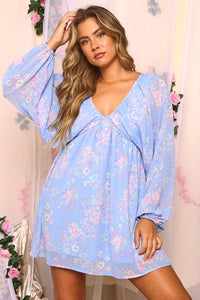 Floral Chambray Babydoll Dress