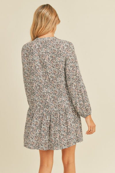 V Neck Floral Print Dress