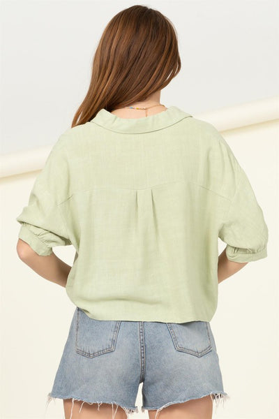 Pastel Love Button-Up Crop Top