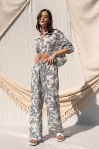 Printed Shirt Top and Pants Set