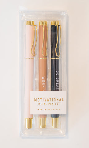 Motivational Metal Pen Set