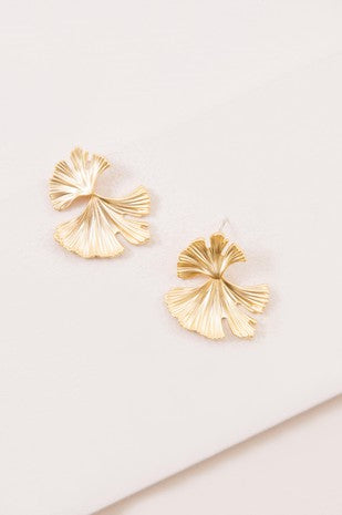 Studded Matte Gold leaves Earrings