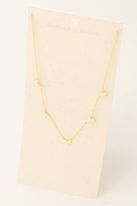 Dainty Sterling Silver Heart Station Necklace