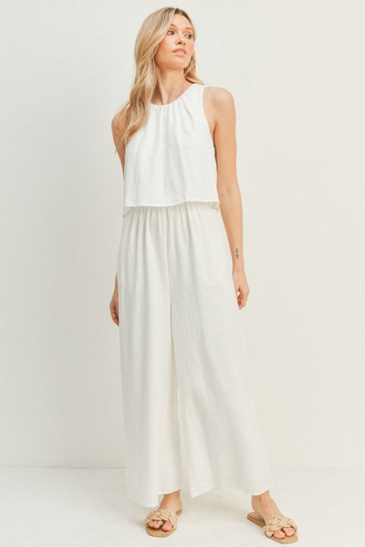 Wide-Leg Sleeveless Jumpsuit