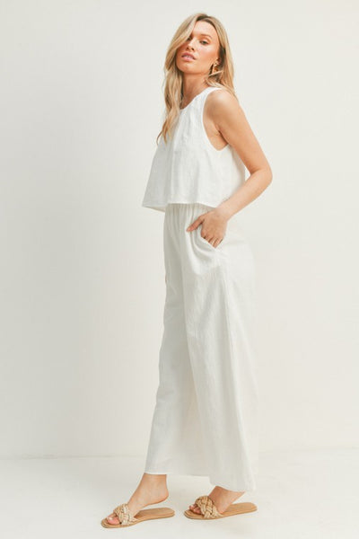 Wide-Leg Sleeveless Jumpsuit