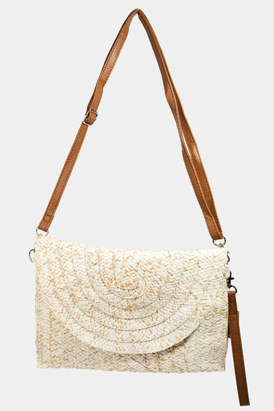 Straw Weave Envelope Crossbody Bag