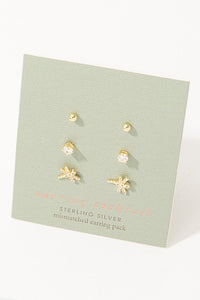 Sterling Silver Dragonfly Stud Earrings Set