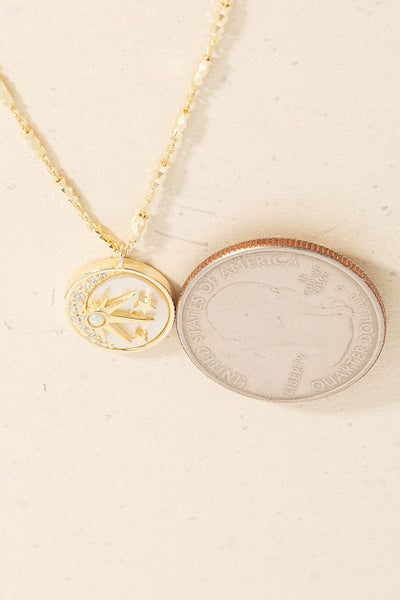 Sterling Silver Sun Moon Pendant Necklace