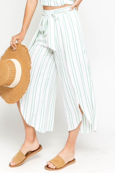 Embroidered Stripe Pants