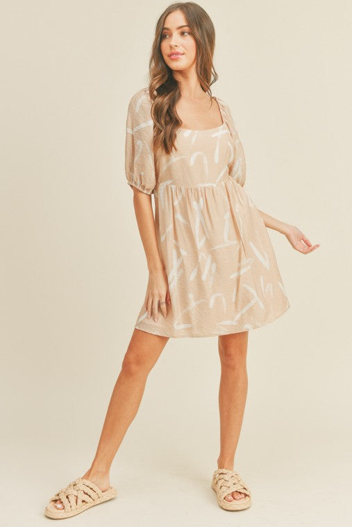 Puff Sleeve Mini Dress