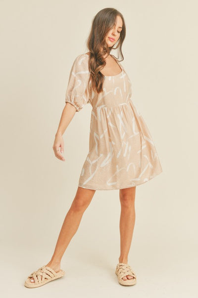Puff Sleeve Mini Dress