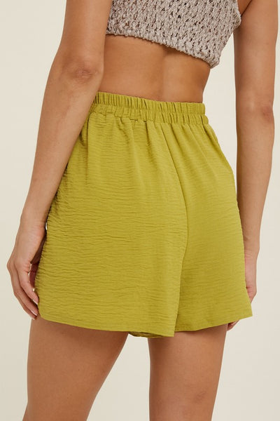 Texture Short With Front Self-Tie
